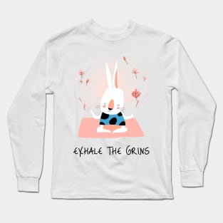 Exhale the Grins Face Yoga Long Sleeve T-Shirt